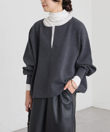 【輕盈感◎】鑰匙領口墊肩針織衫/預計12月中旬發貨