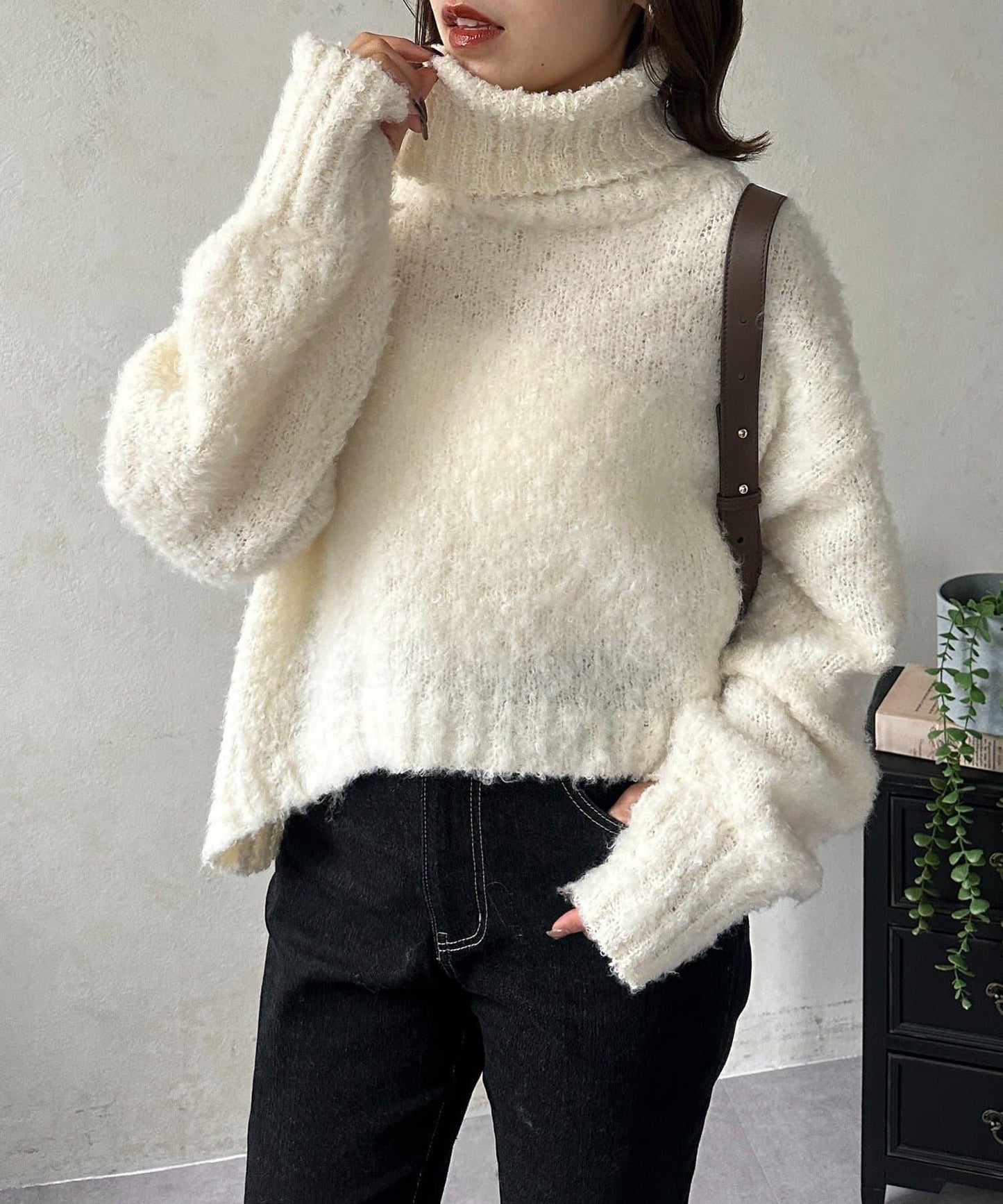 圈圈紗高領針織衫