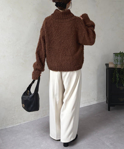 圈圈紗高領針織衫