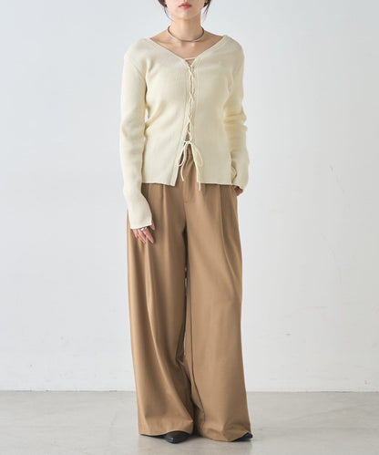 【前後兩穿設計】繫帶針織衫