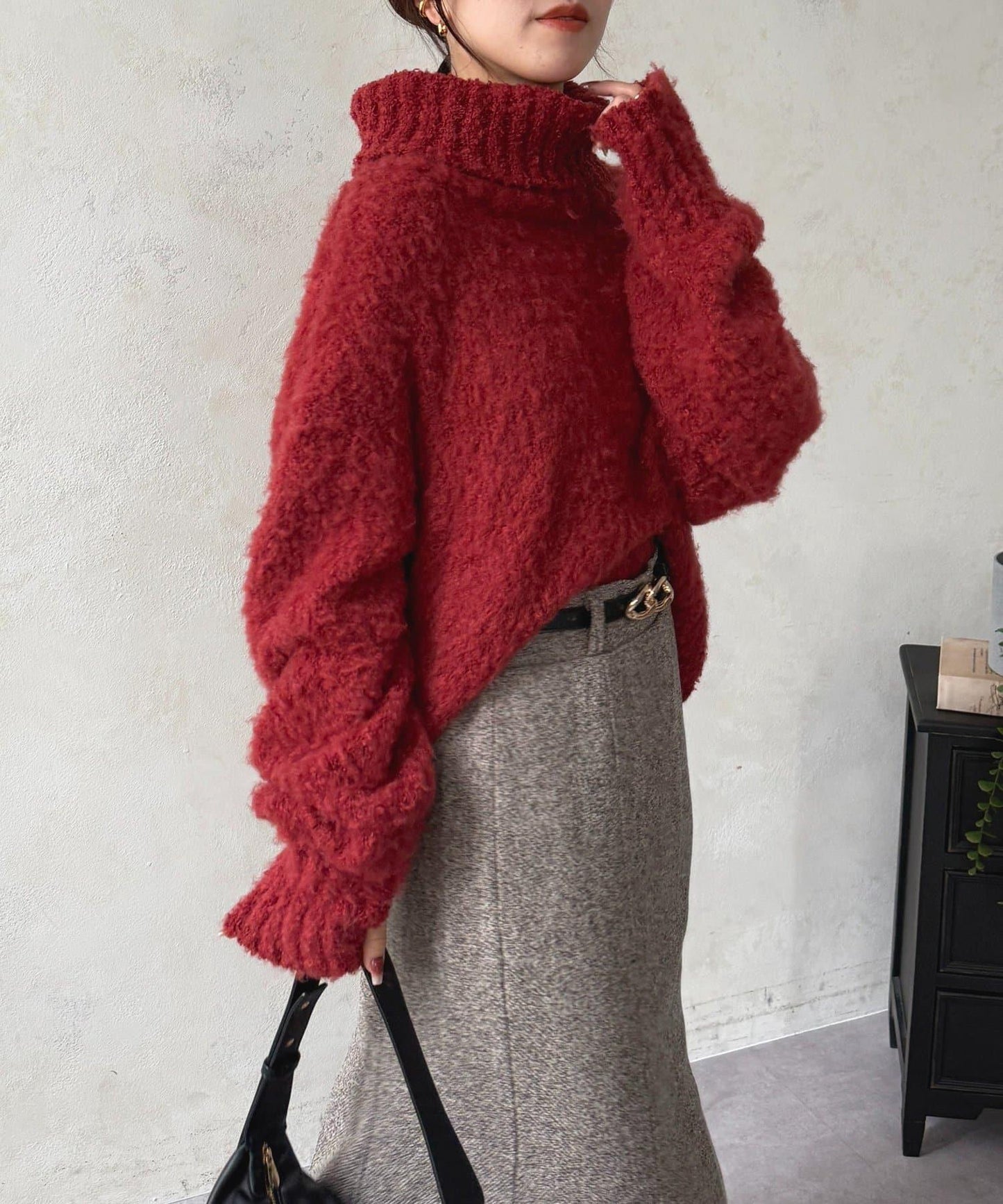 圈圈紗高領針織衫