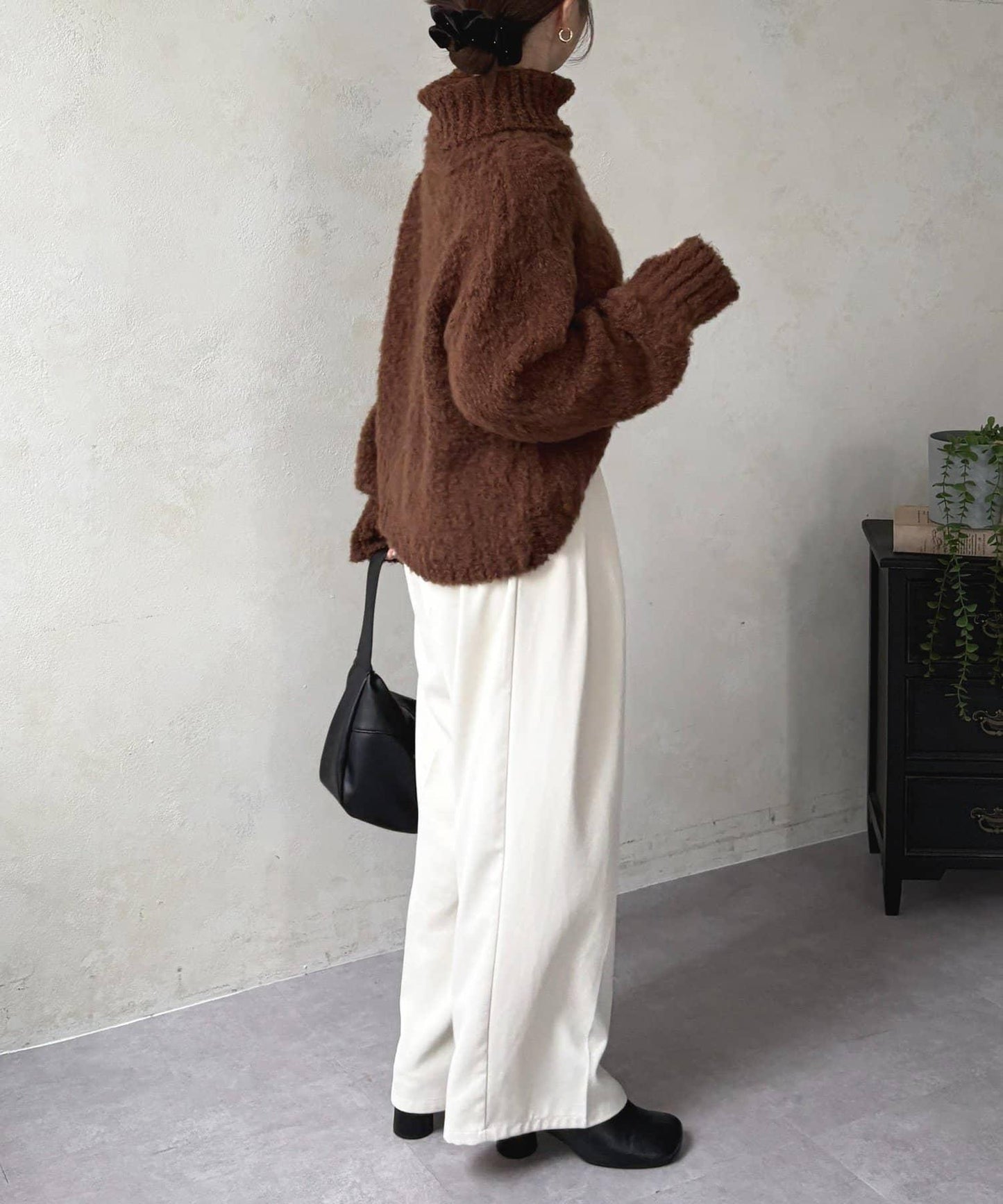 圈圈紗高領針織衫