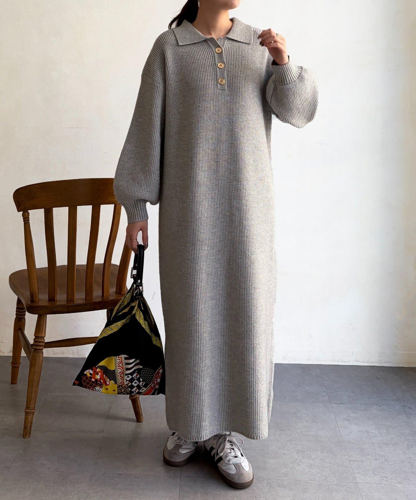 帶領針織連衣裙