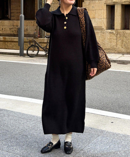 帶領針織連衣裙