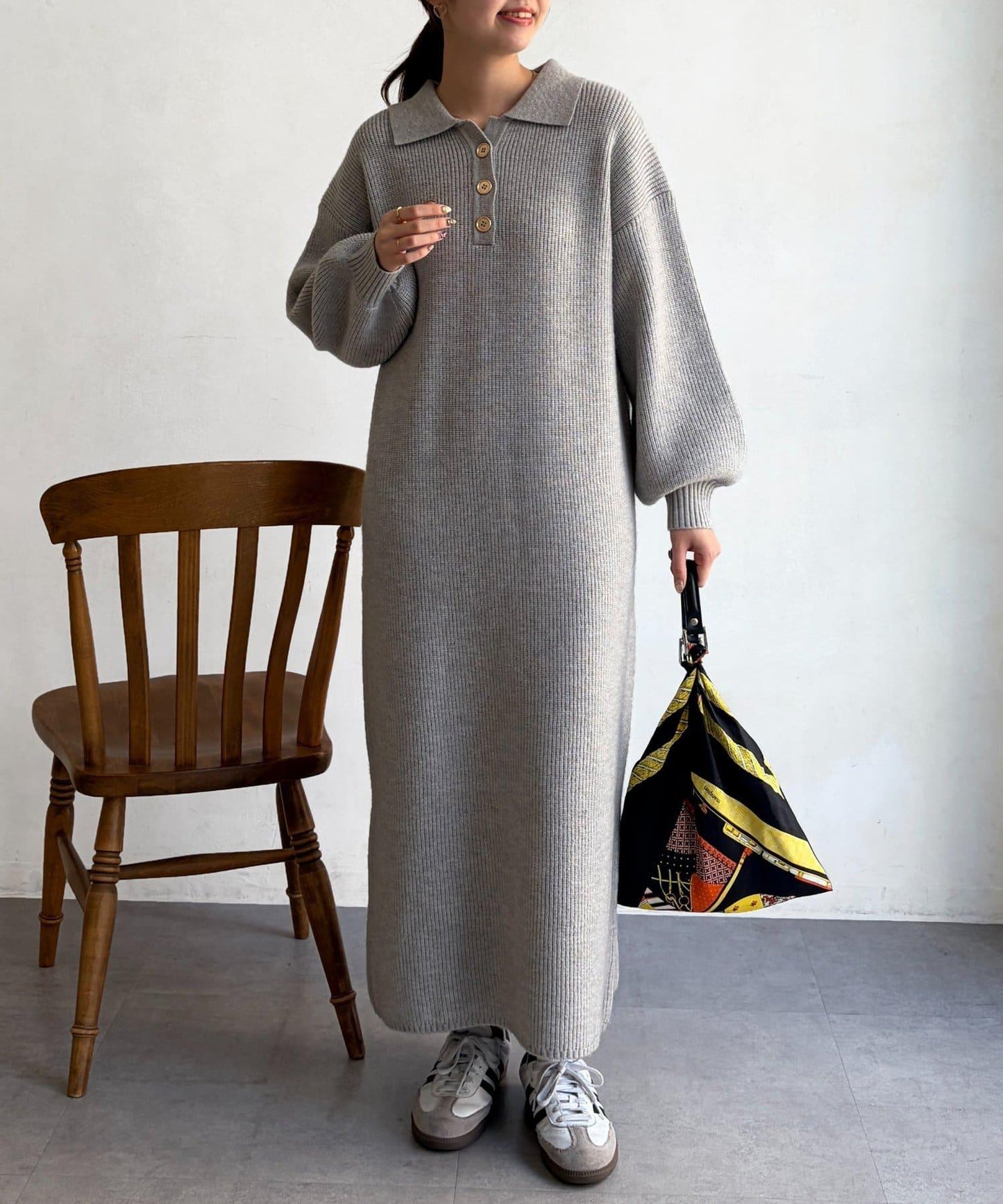帶領針織連衣裙