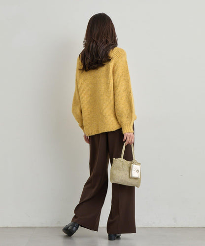 日常百搭壓縮起毛寬領針織衫