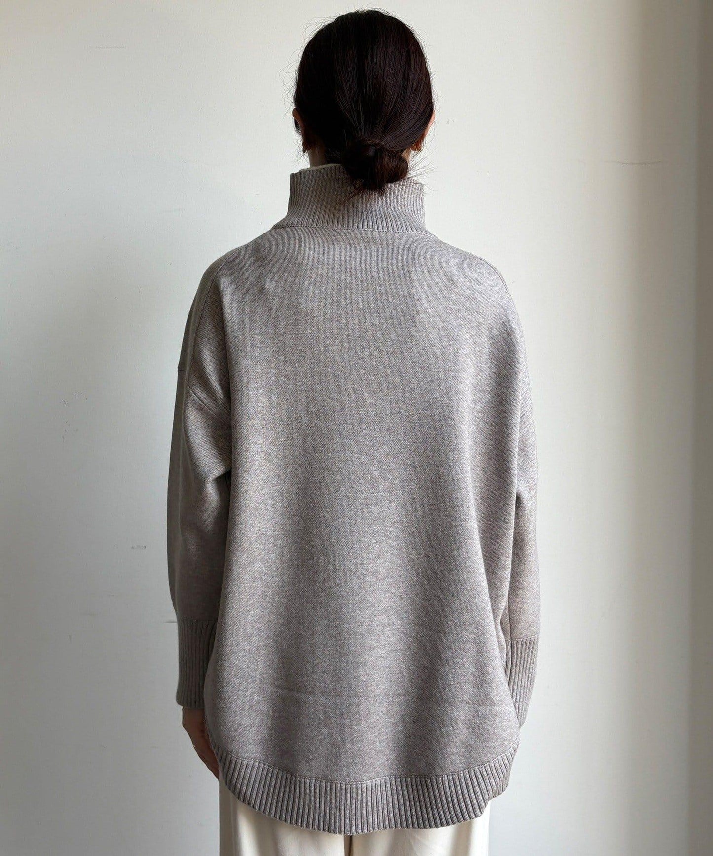 拼色雙層領針織上衣