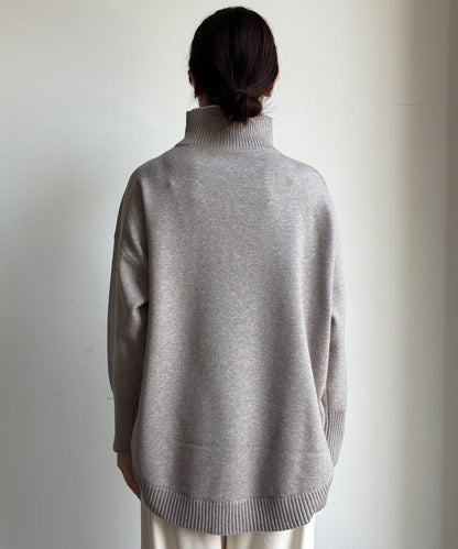 拼色雙層領針織上衣