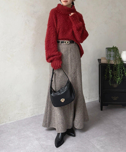 圈圈紗高領針織衫