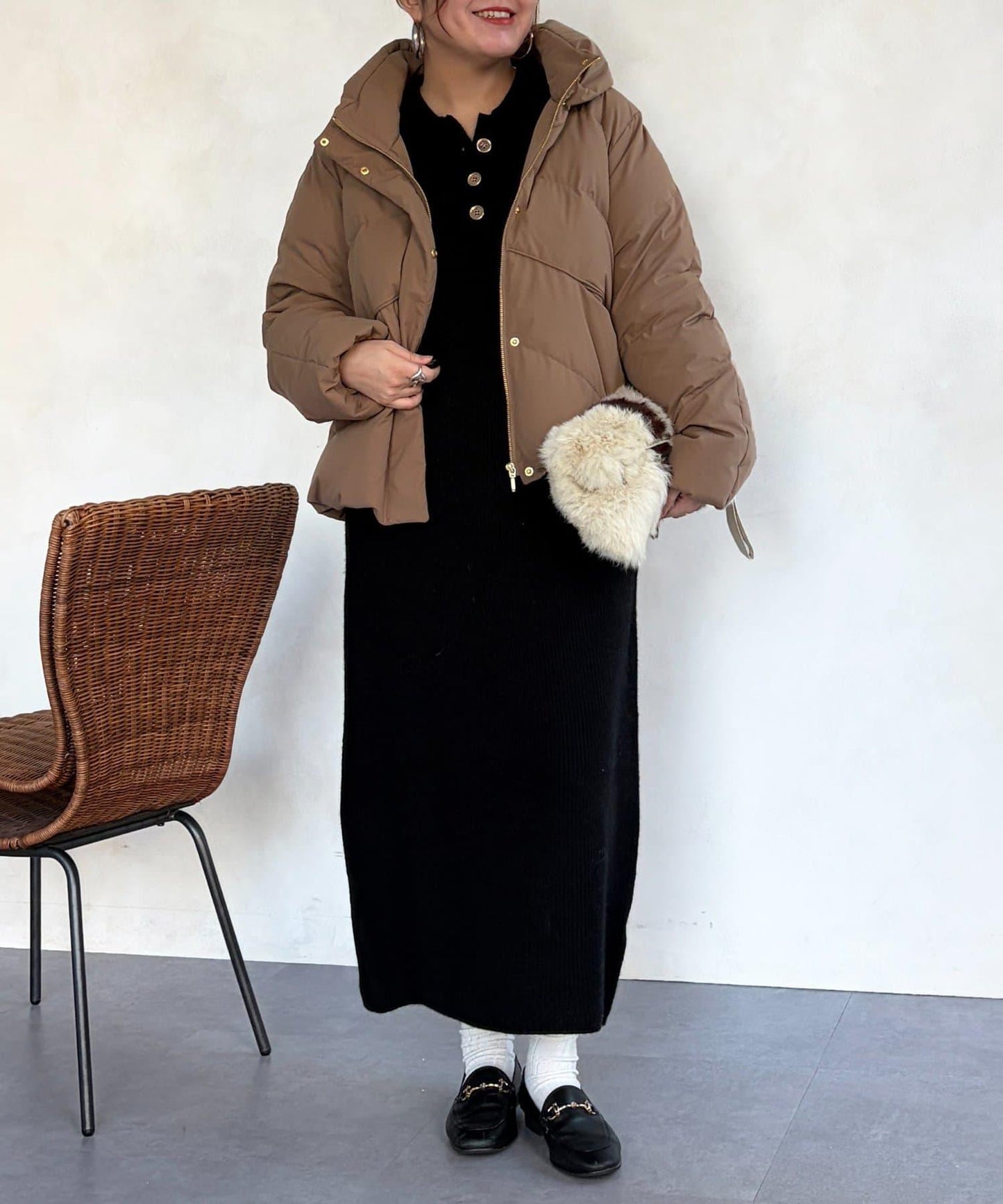 帶領針織連衣裙