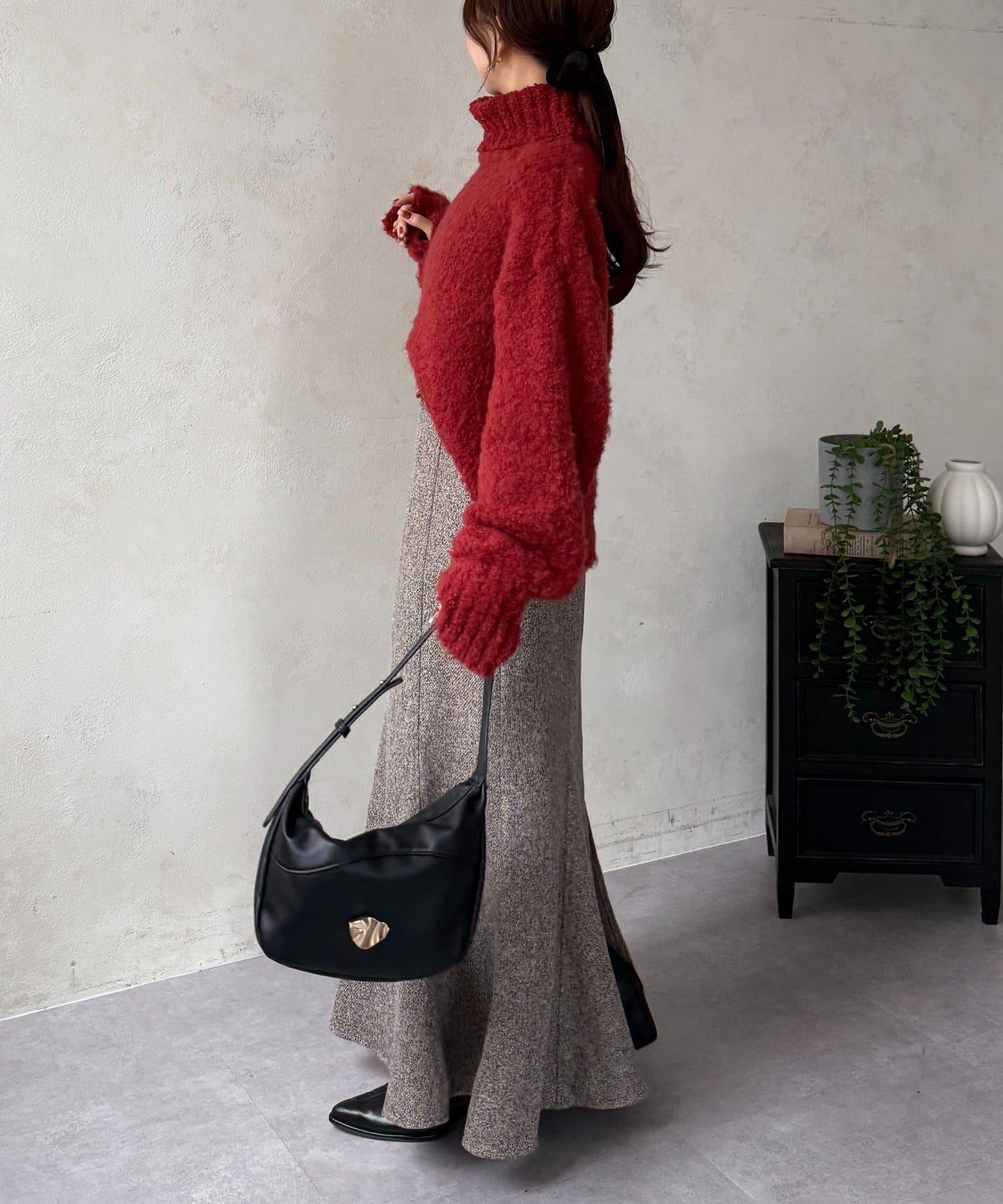 圈圈紗高領針織衫