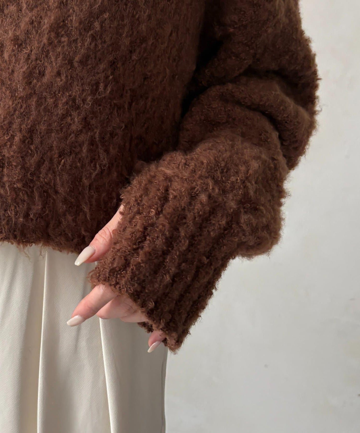 圈圈紗高領針織衫