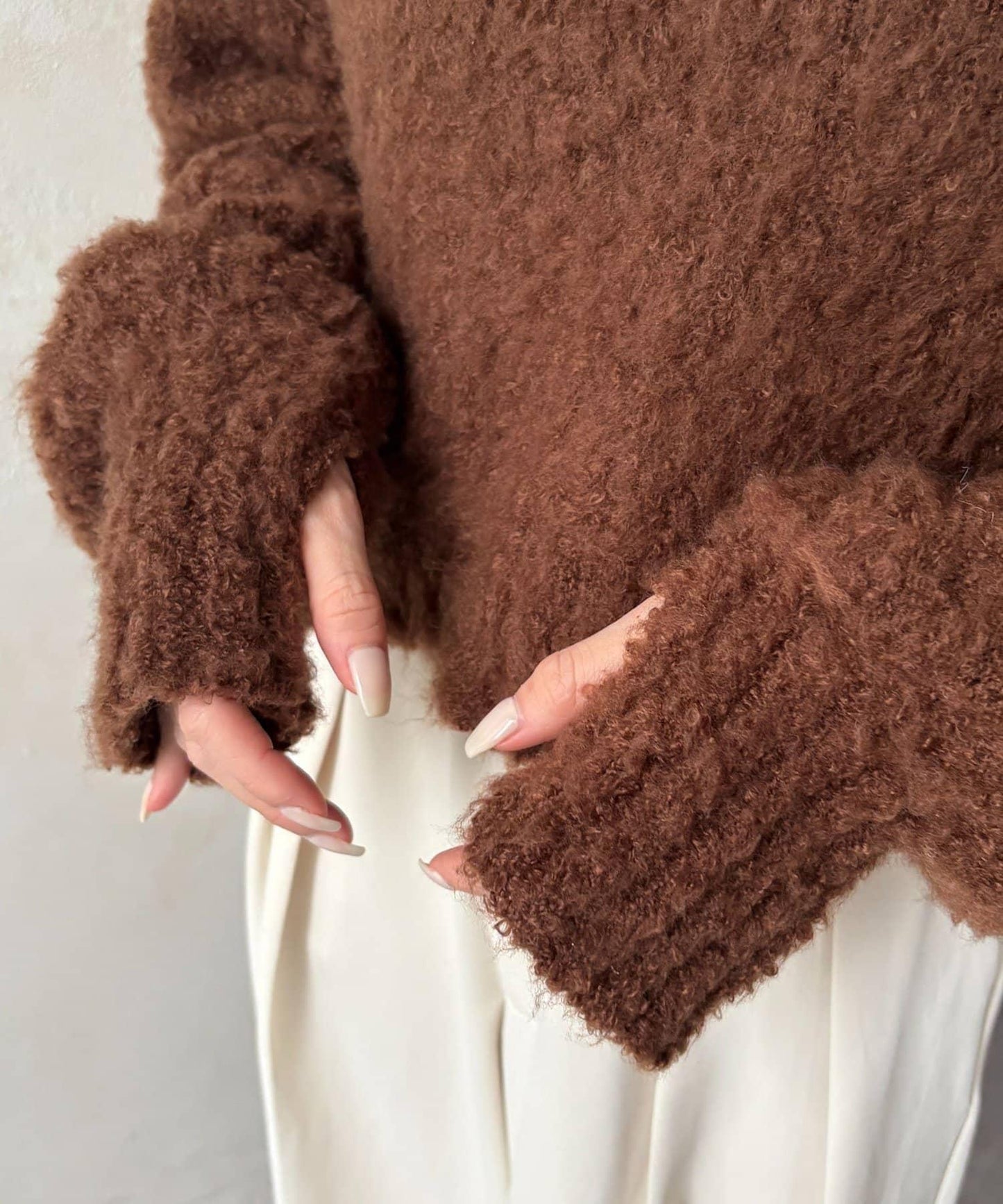 圈圈紗高領針織衫