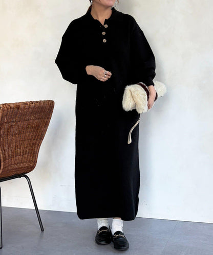 帶領針織連衣裙