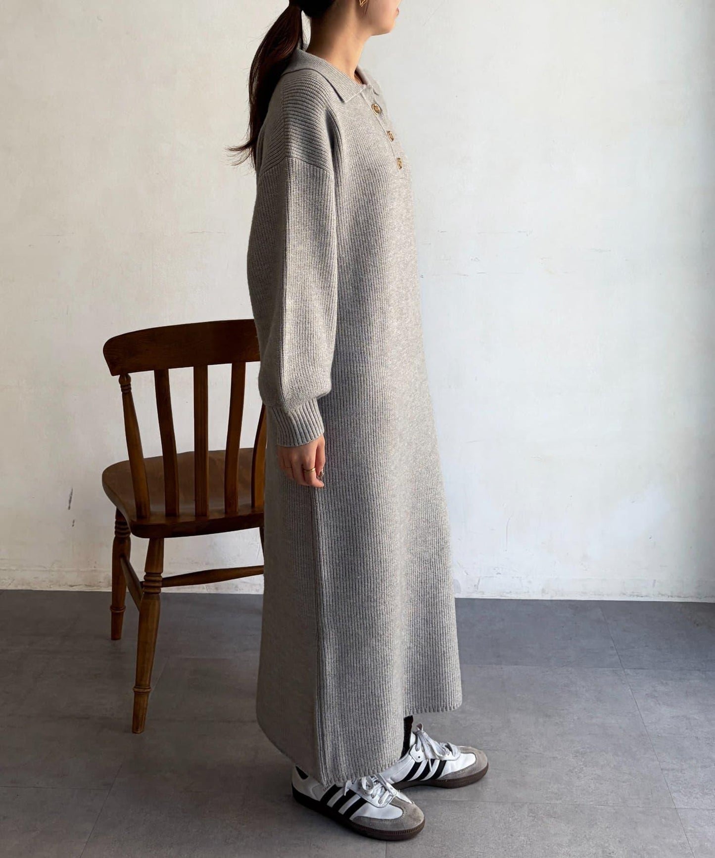 帶領針織連衣裙