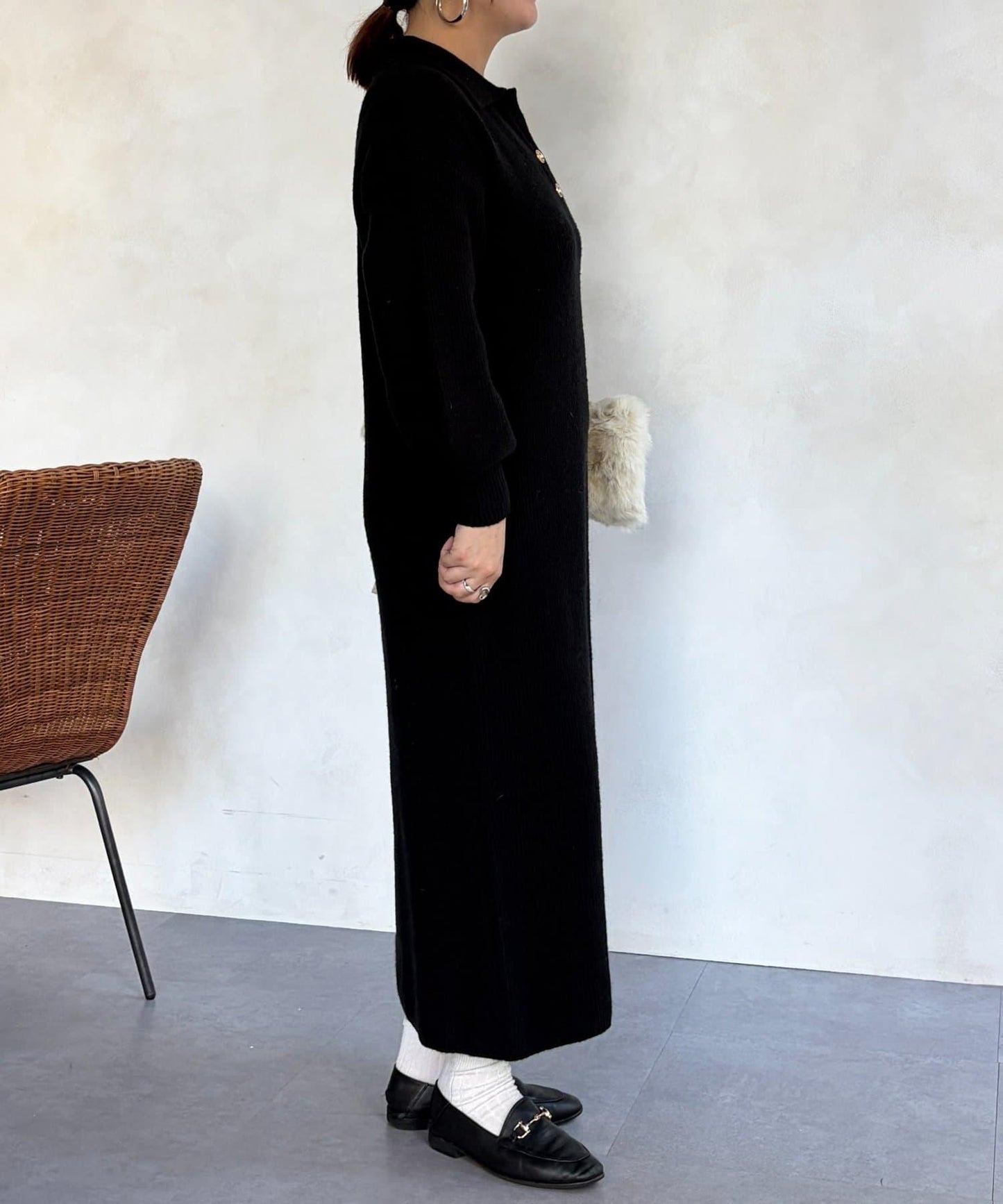 帶領針織連衣裙