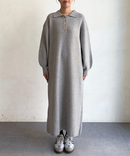 帶領針織連衣裙