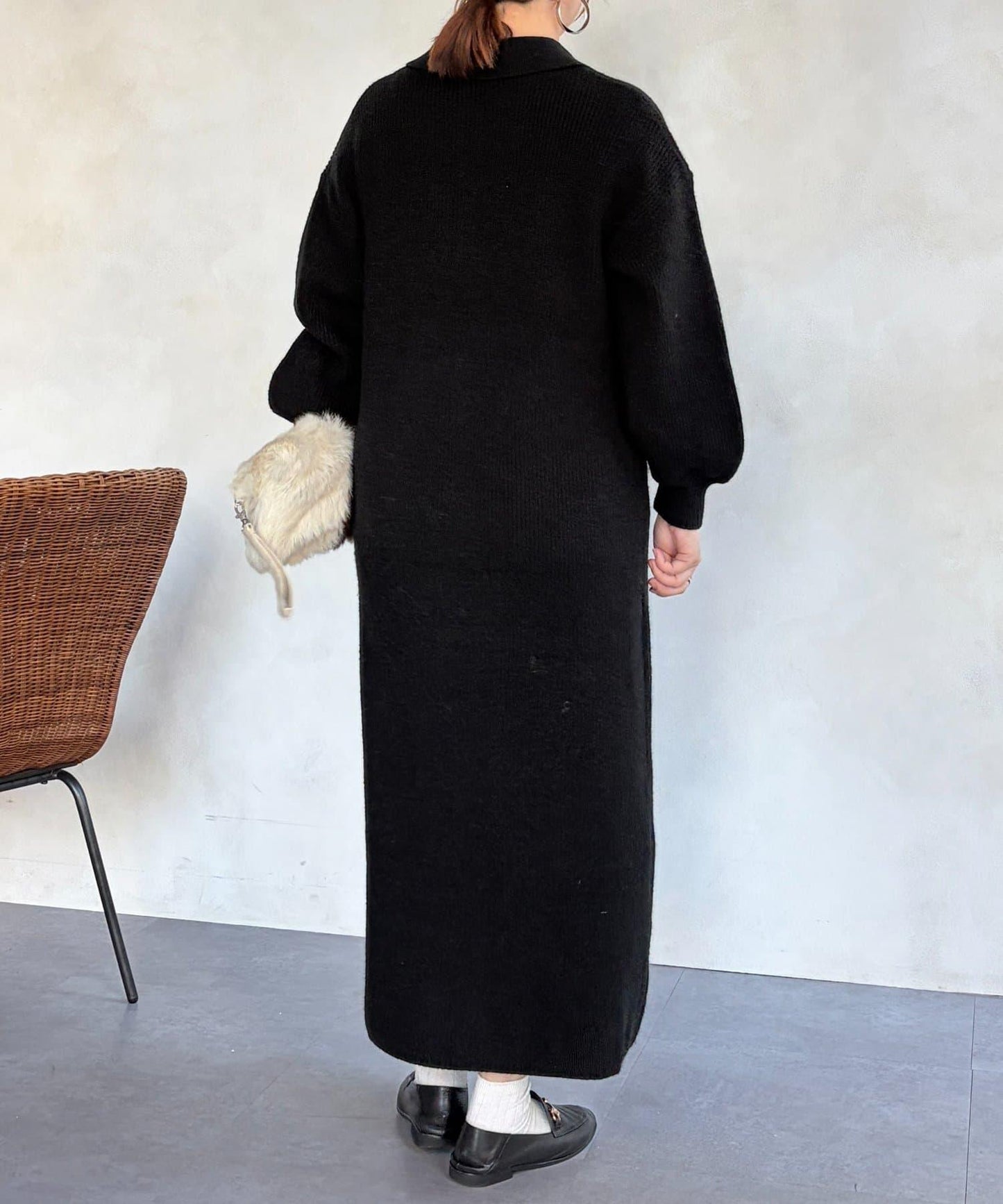 帶領針織連衣裙