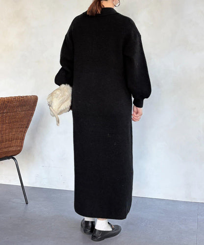 帶領針織連衣裙