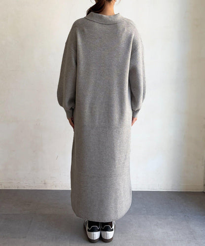 帶領針織連衣裙