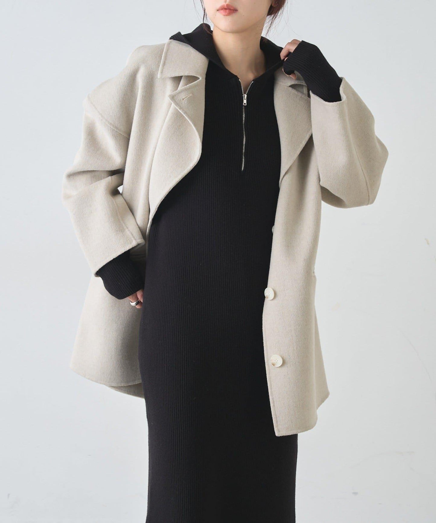 連帽拉鍊連衣裙