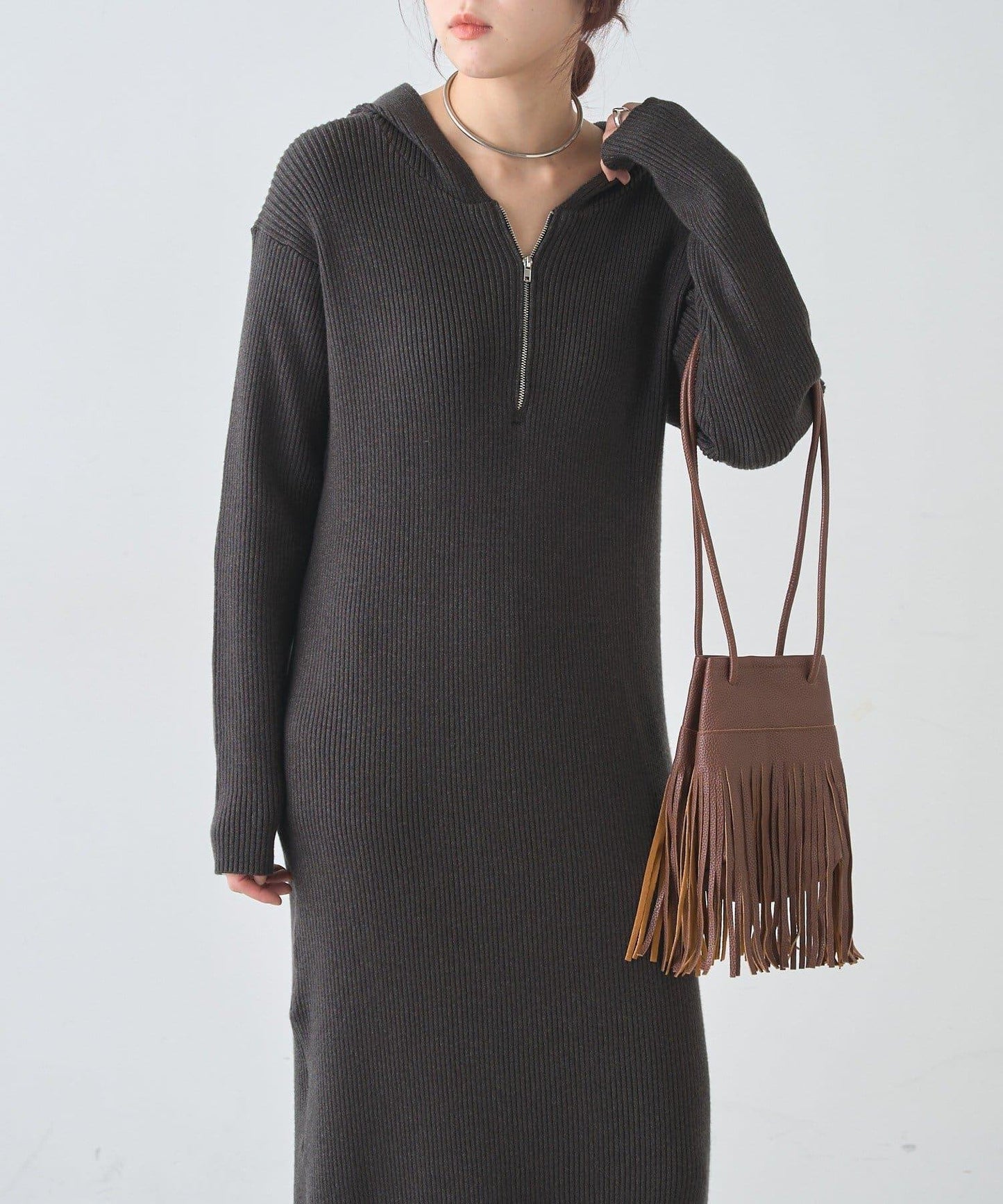 連帽拉鍊連衣裙