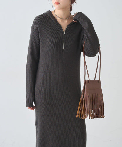 連帽拉鍊連衣裙