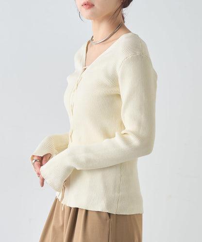 【前後兩穿設計】繫帶針織衫