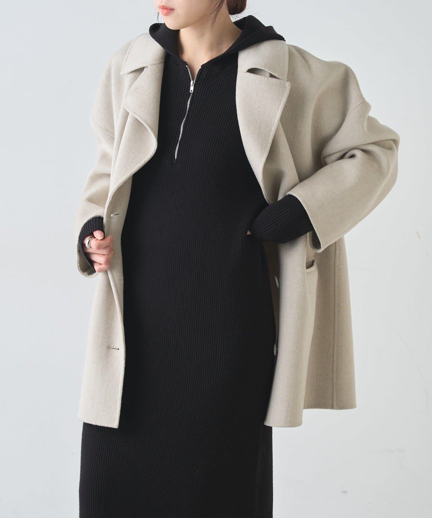 連帽拉鍊連衣裙