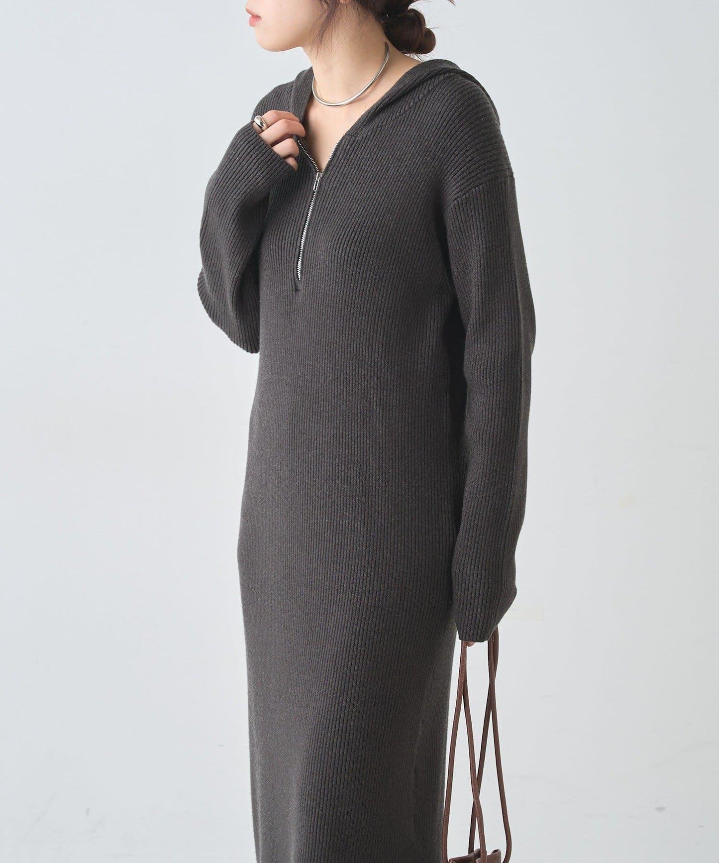 連帽拉鍊連衣裙