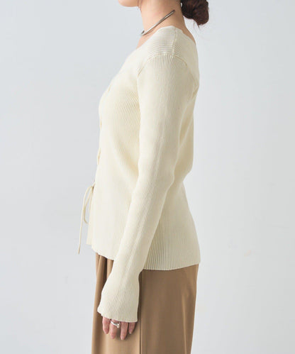 【前後兩穿設計】繫帶針織衫