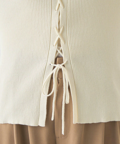 【前後兩穿設計】繫帶針織衫