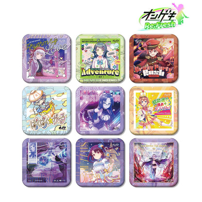 オンゲキ Re:Fresh_隨機角丸方形徽章 ver.B（單位/全套BOX）【BOX/9包入】