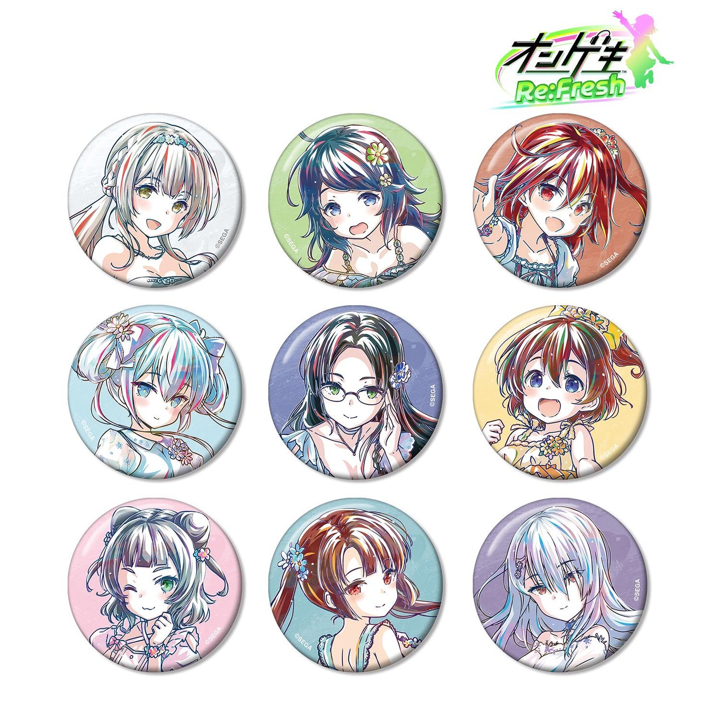 オンゲキ Re:Fresh_隨機 日間夢幻妖精 Ani-Art系列徽章 ver.B（單位/全套BOX）【BOX/9包入】