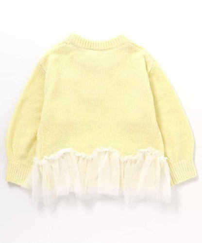 荷葉邊薄紗蝴蝶結針織衫