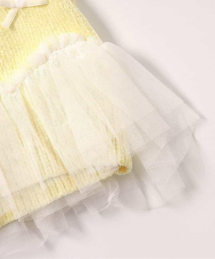 荷葉邊薄紗蝴蝶結針織衫