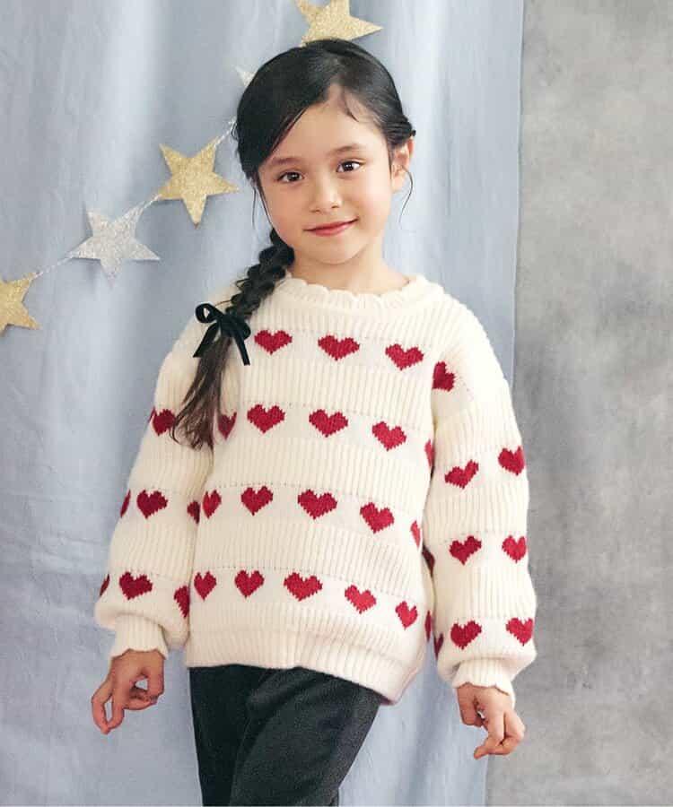 愛心花朵貓咪圖案針織衫_可機洗