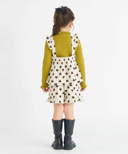 愛心花卉提花吊帶背心&荷葉邊短褲套裝 短款