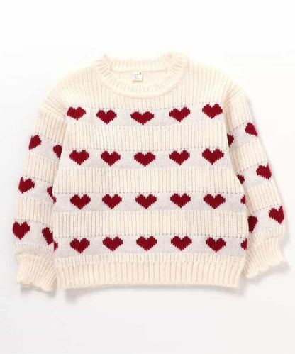 愛心花朵貓咪圖案針織衫_可機洗