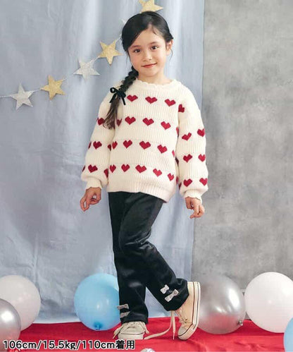 愛心花朵貓咪圖案針織衫_可機洗