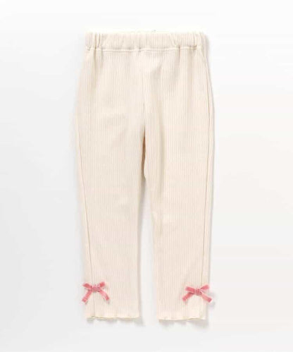 蝴蝶結內加絨羅紋打底褲/7days Style