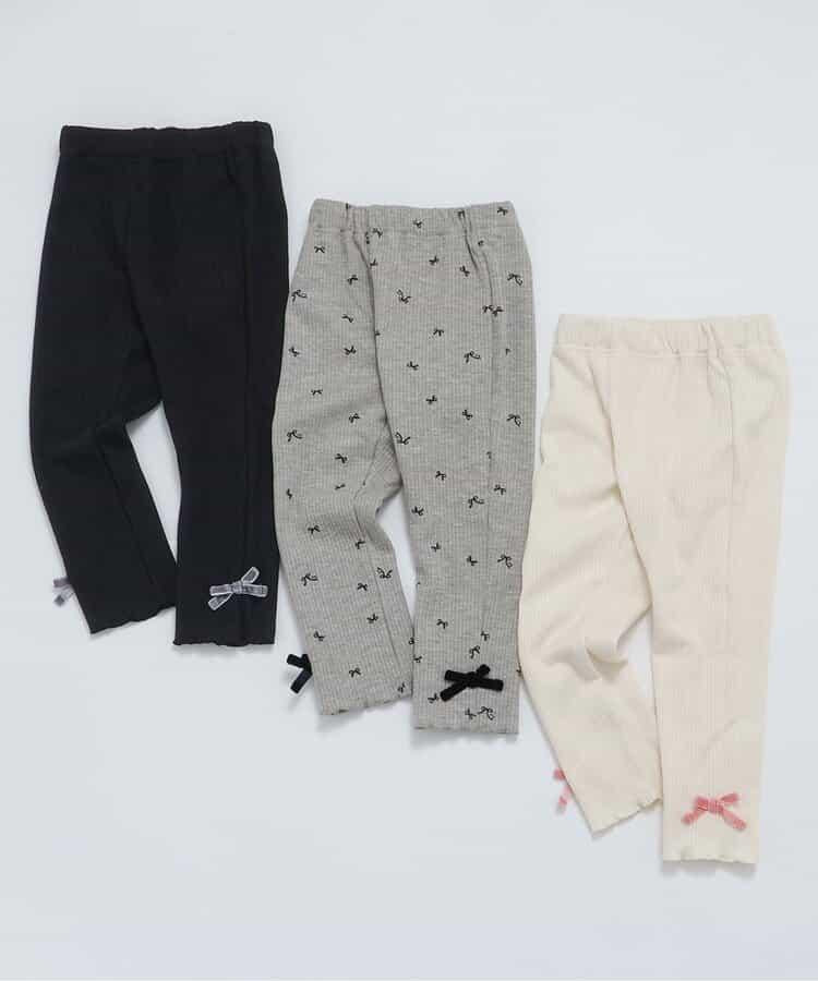 蝴蝶結內加絨羅紋打底褲/7days Style