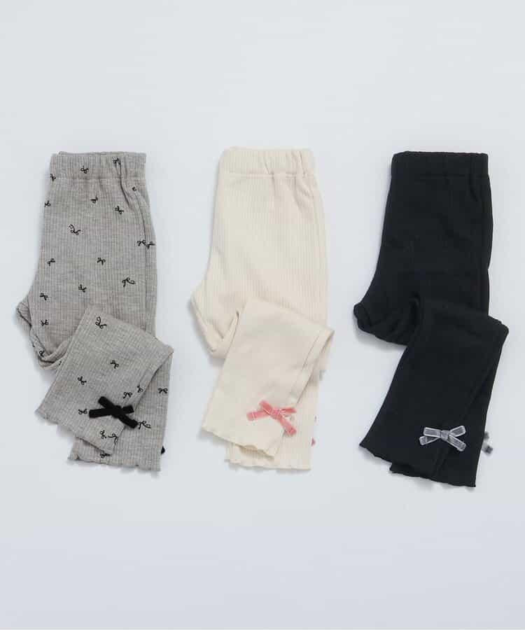 蝴蝶結內加絨羅紋打底褲/7days Style