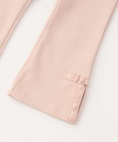 側邊蝴蝶結加絨喇叭褲 九分褲