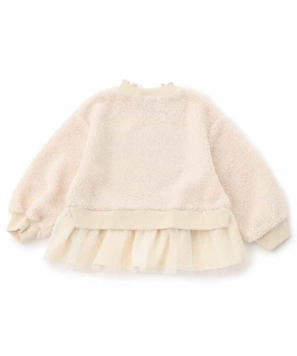 帶網紗刺繡絨面衛衣