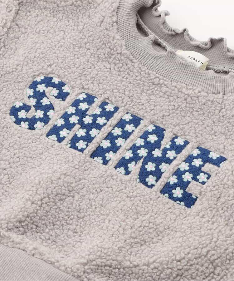 帶網紗刺繡絨面衛衣