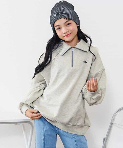 半拉鍊愛心寬鬆衛衣