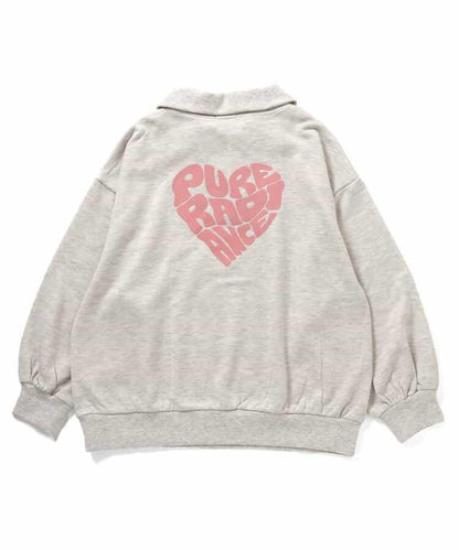 半拉鍊愛心寬鬆衛衣