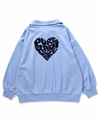 半拉鍊愛心寬鬆衛衣