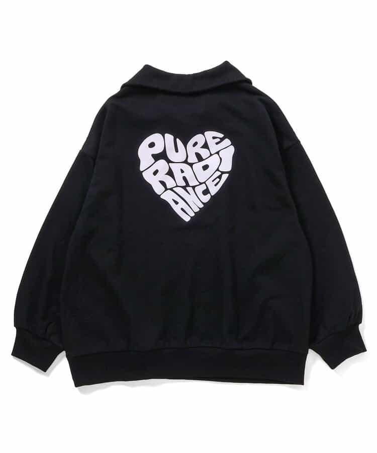 半拉鍊愛心寬鬆衛衣